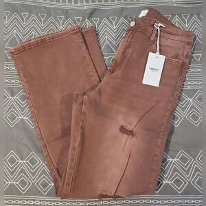 VERVET BY FLYING MONKEY Women's Boot Cut Jeans in Brown